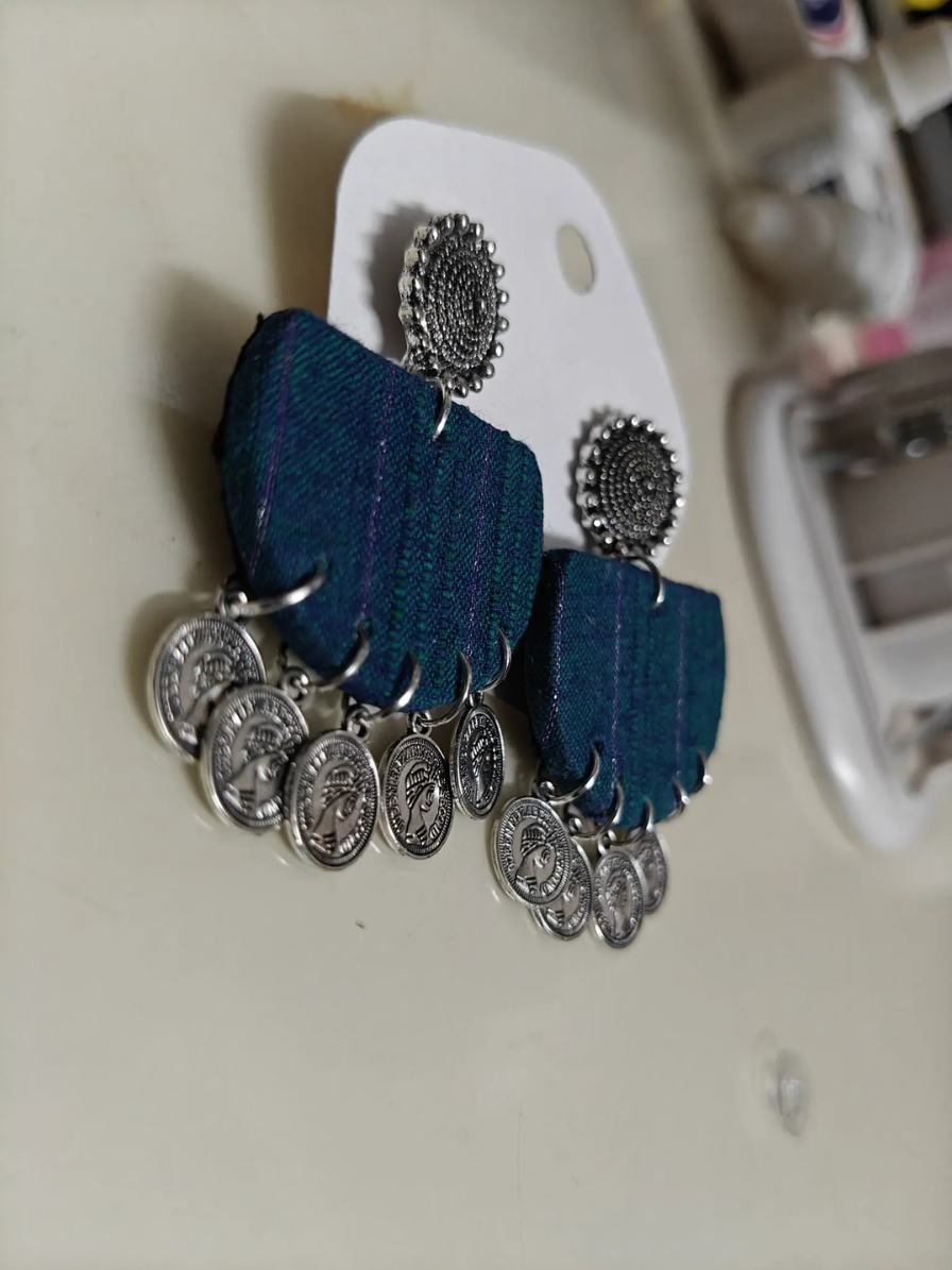 Teal Stripe Coin Half Rounds