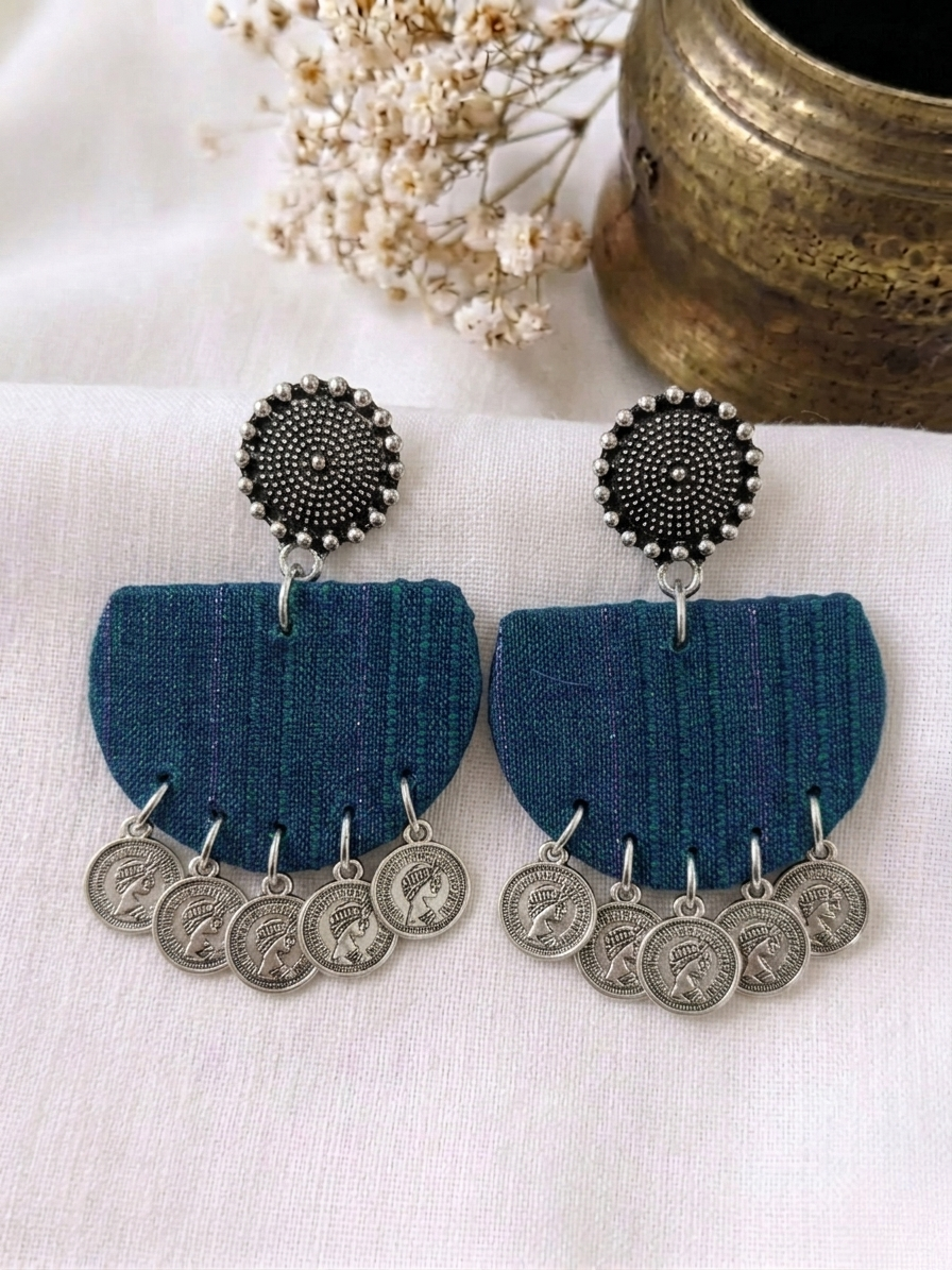 Teal Stripe Coin Half Rounds