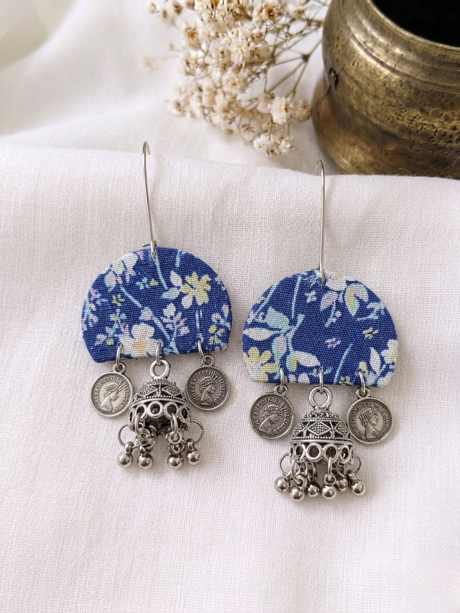 Royal Floral Jhumka Half Rounds