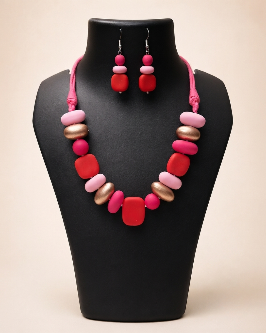 Coral Berry Necklace Set