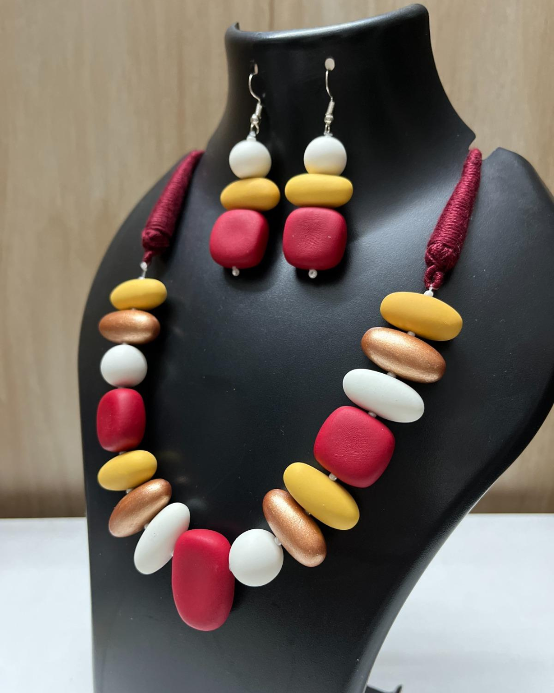 Ruby Spice Bead Necklace Set