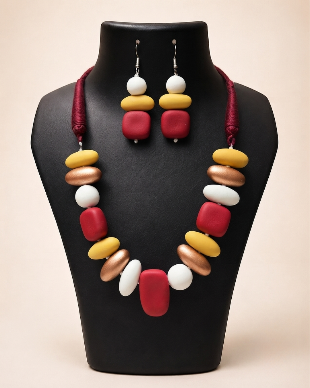 Ruby Spice Bead Necklace Set