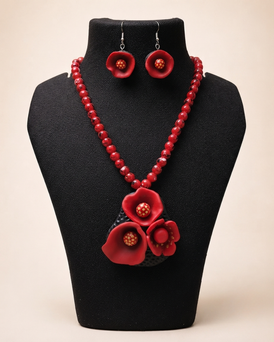 Crimson Bloom Necklace Set