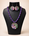 Violet Bouquet Disc Necklace Set