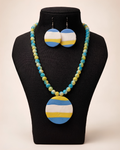 Sky Stripe Disc Necklace Set