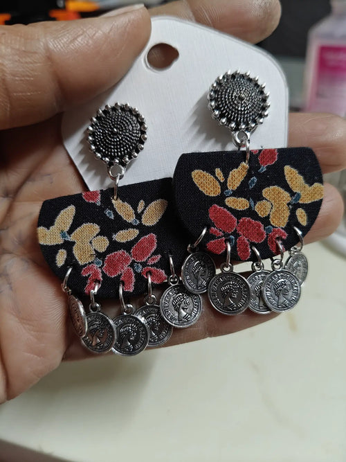 Black Floral Coin Half Rounds