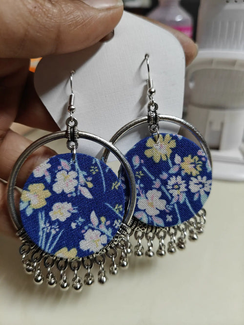 Blue Yellow Floral Fabric Hoops