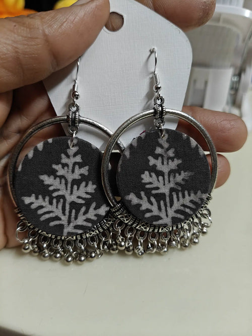 Black Palm Fabric Hoops