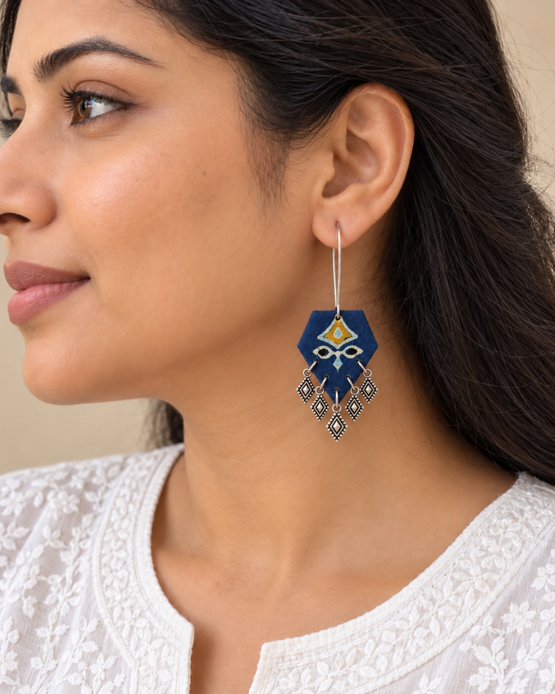 Indigo Motif Hook Charm