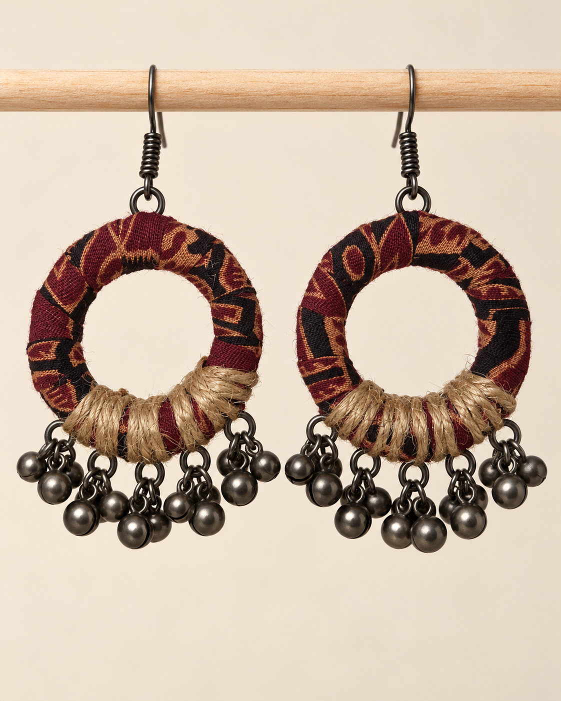 Burgundy Wrap Hoops
