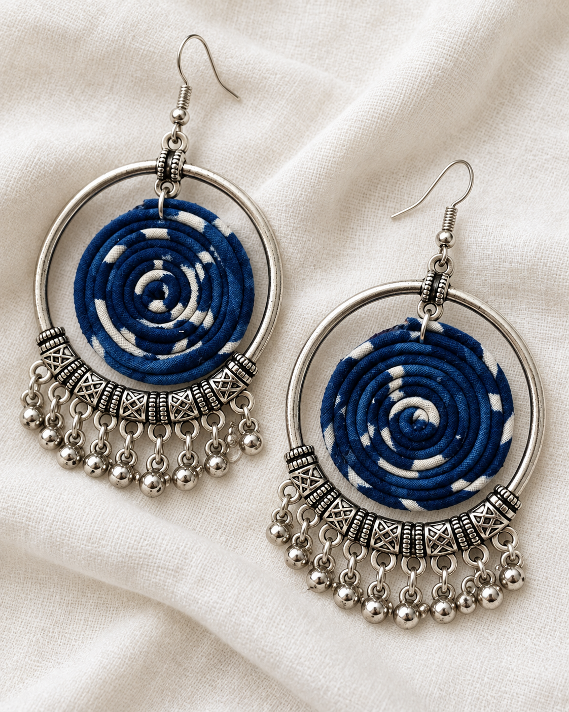 Indigo Spiral Hoops