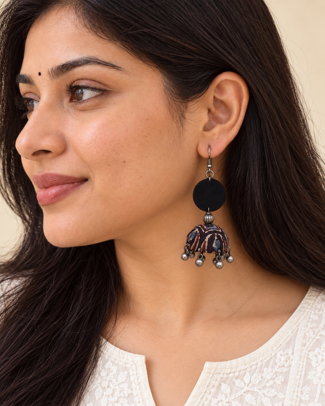 Midnight Ajrakh Jhumka