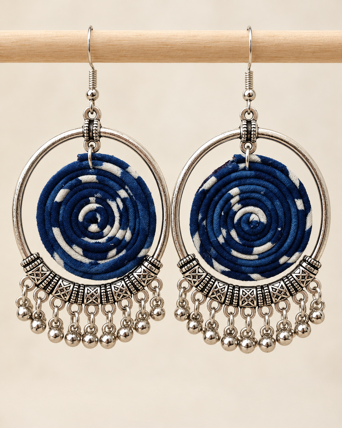 Indigo Spiral Hoops
