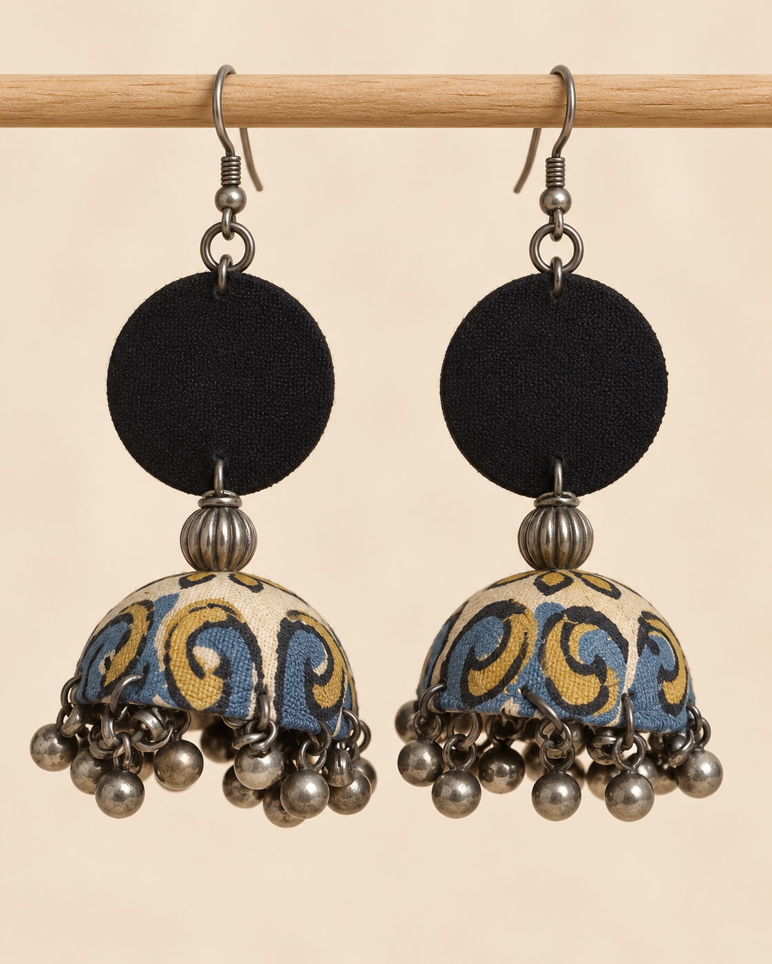 Indigo Paisley Jhumka