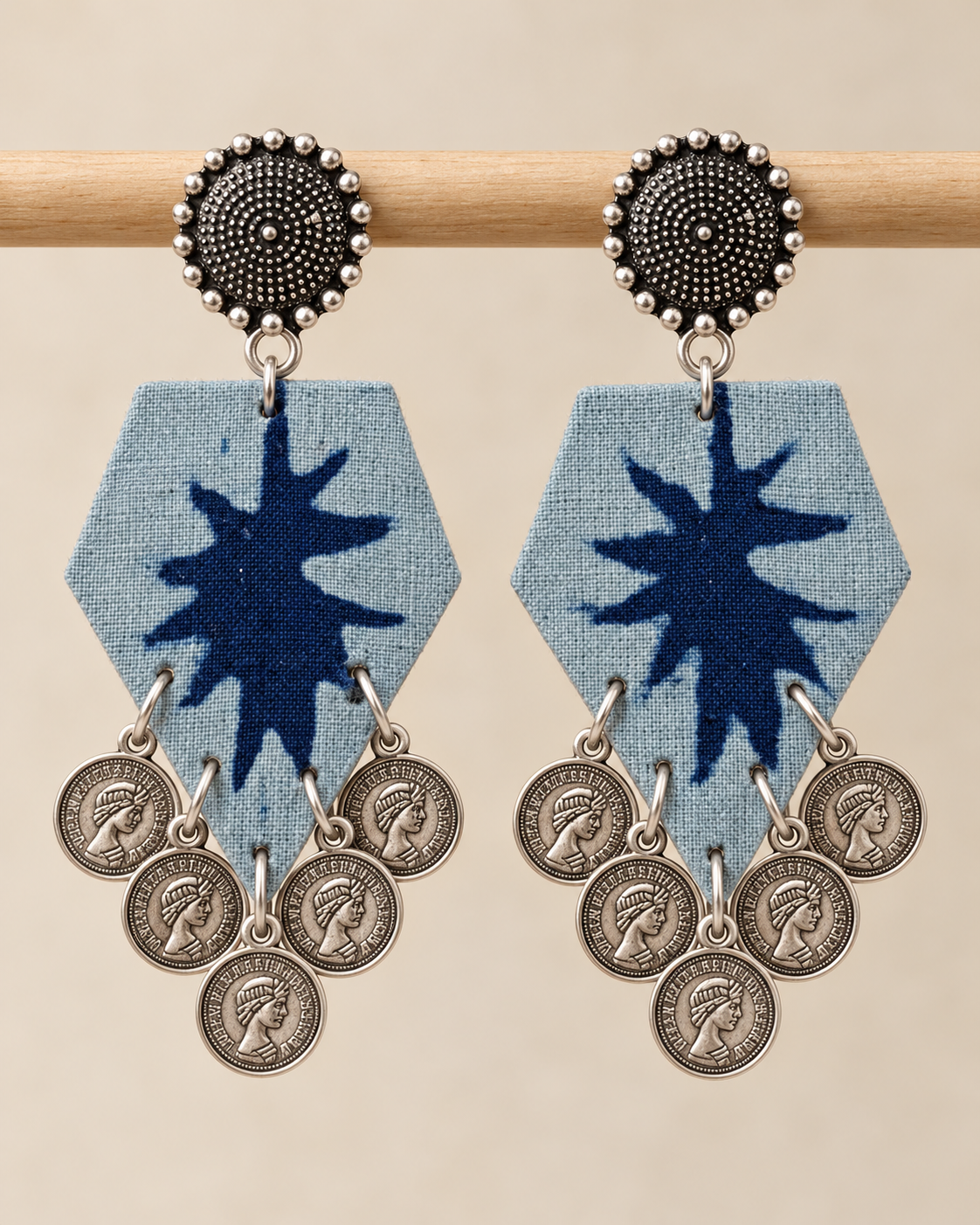 Indigo Leaf Charm