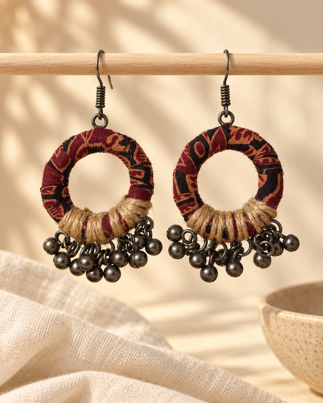 Burgundy Wrap Hoops