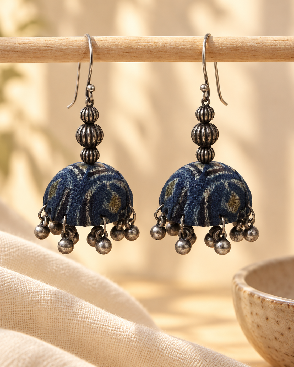 Indigo Leaf Jhumka