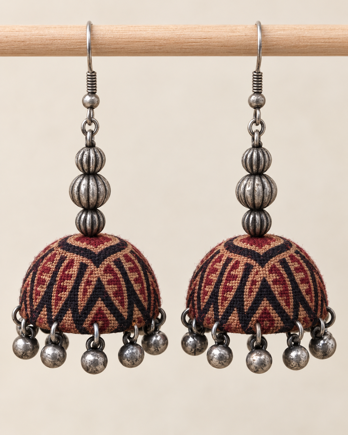 Rust Chevron Jhumka