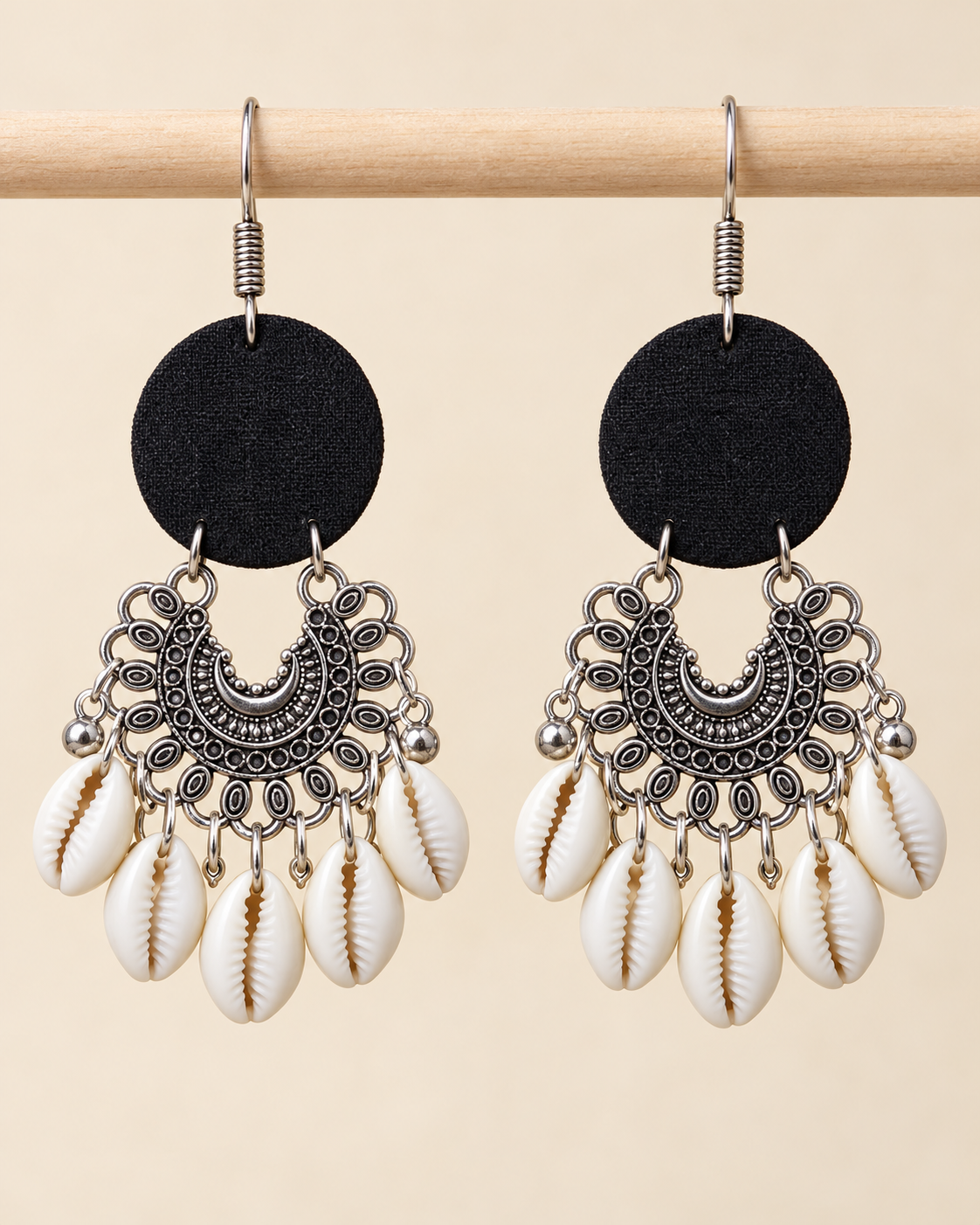 Noir Cowrie Earrings