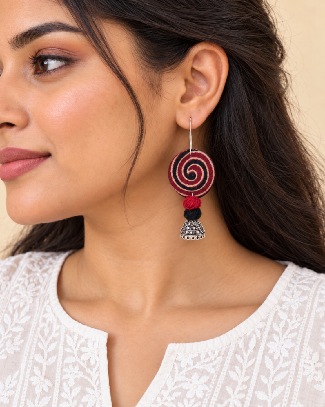Crimson Spiral Earrings