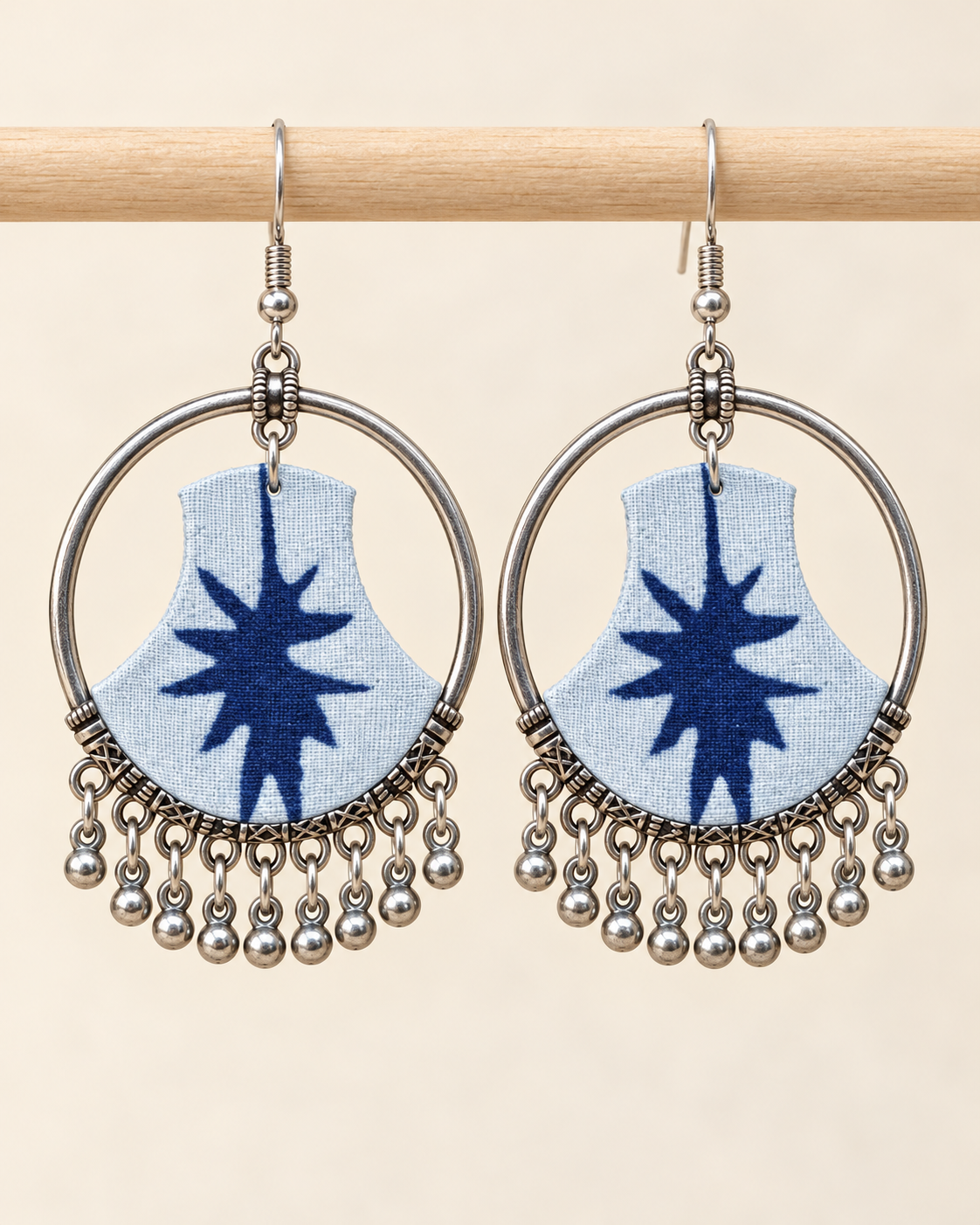 Indigo Leaf Hoops