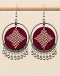 Maroon Geo Hoops