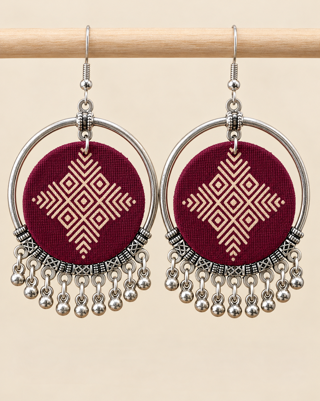 Maroon Geo Hoops