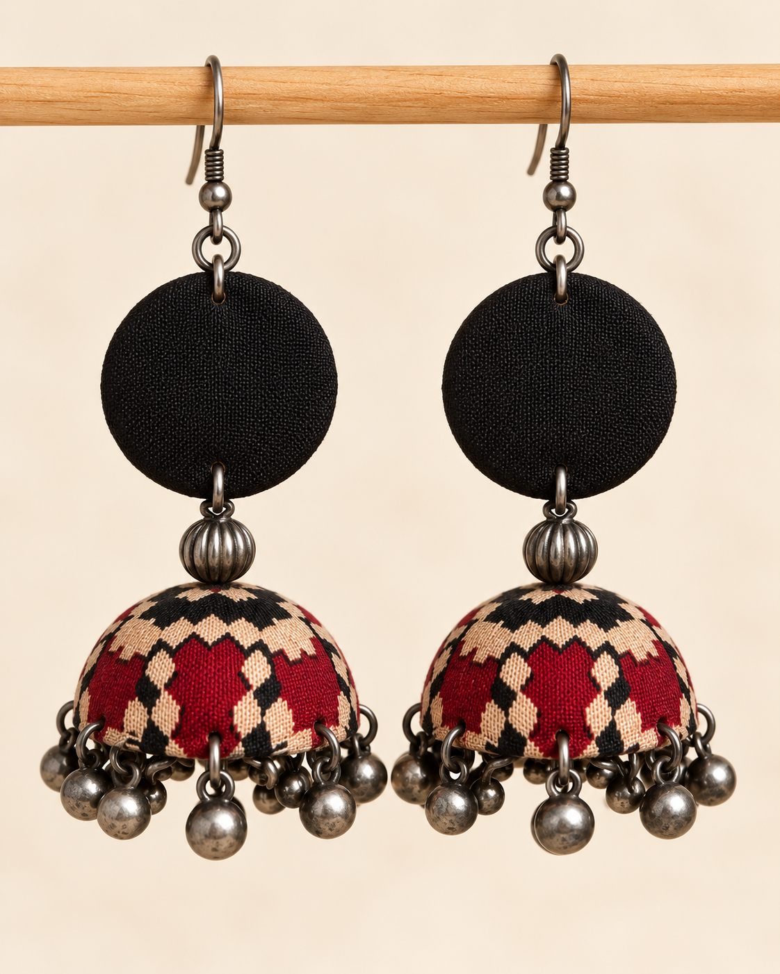 Crimson Zig Jhumka