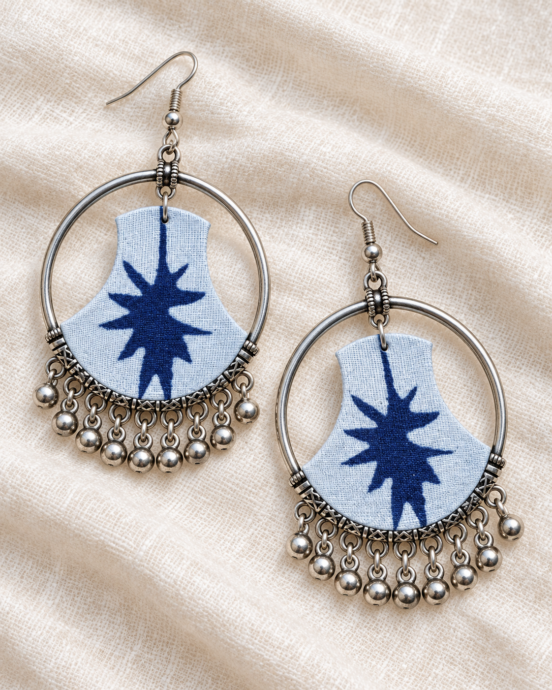 Indigo Leaf Hoops