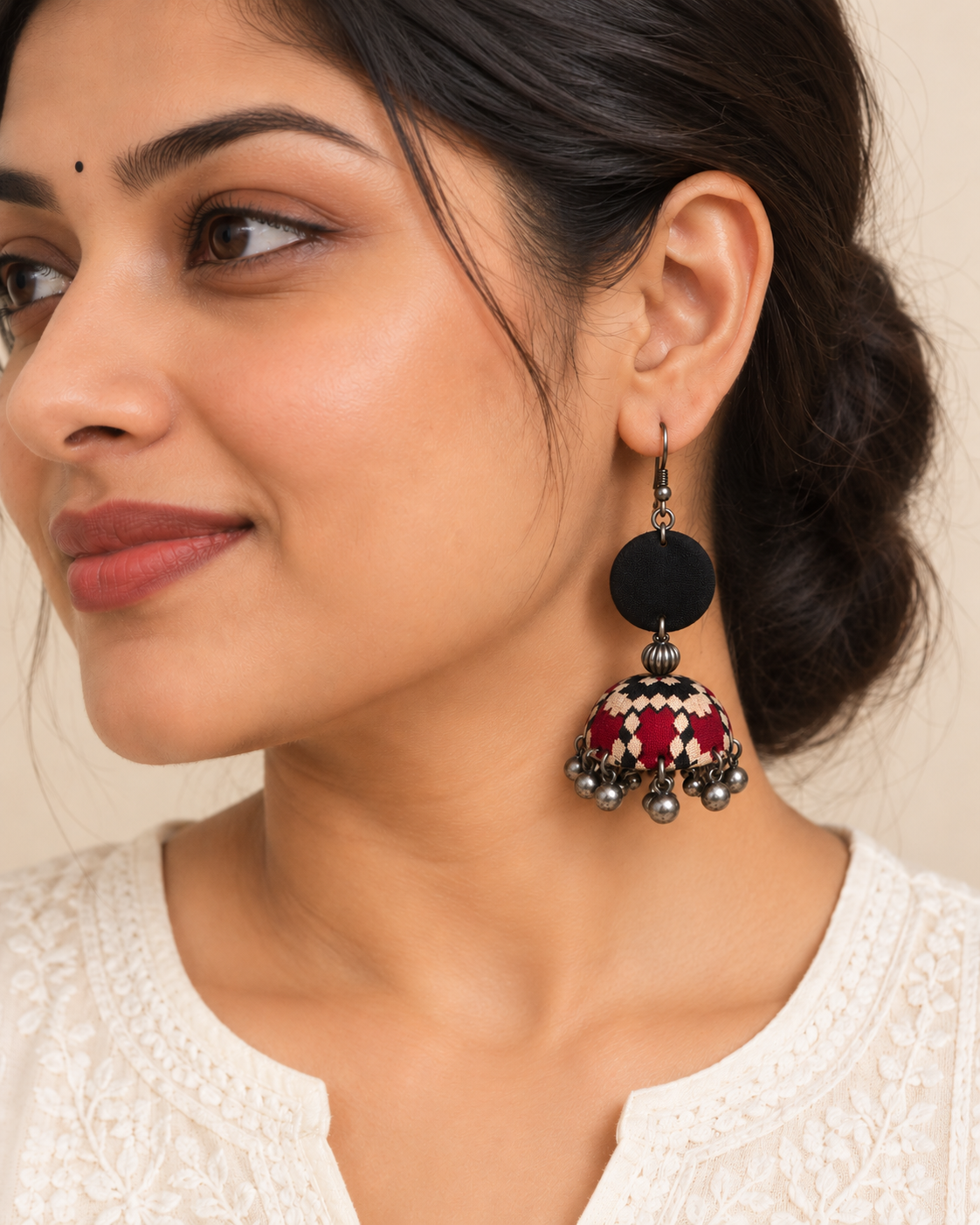Crimson Zig Jhumka