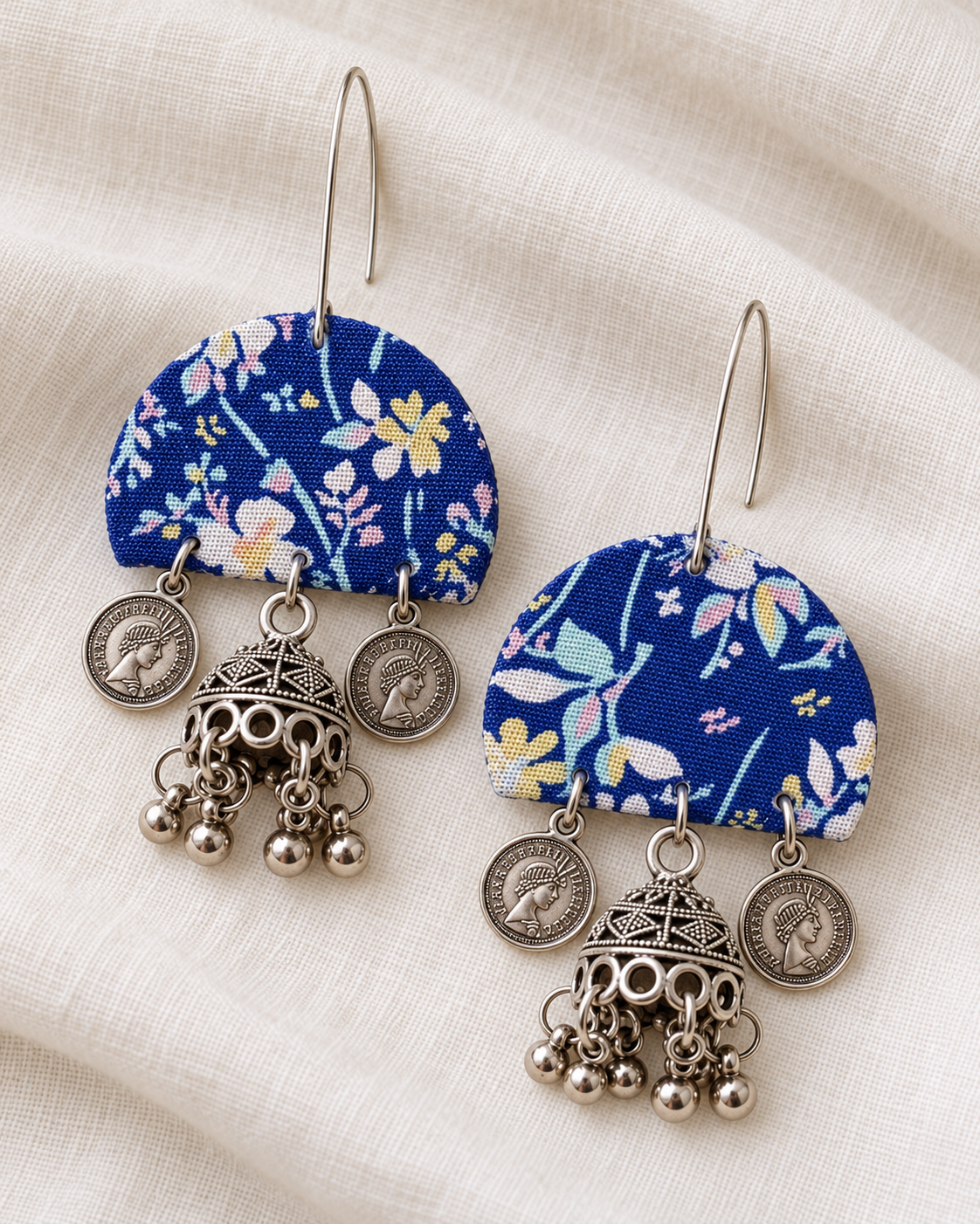 Indigo Blossom Jhumka