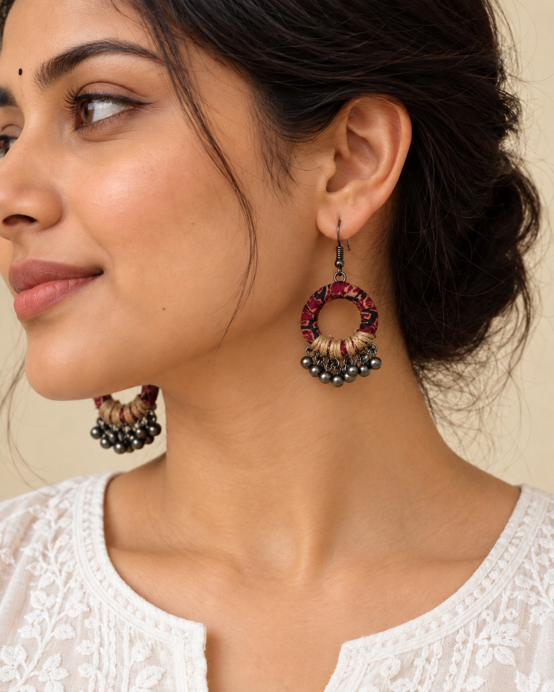 Burgundy Wrap Hoops