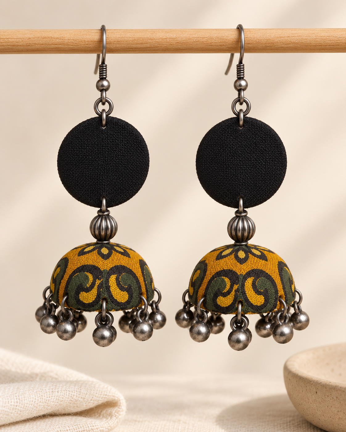 Mustard Paisley Jhumka