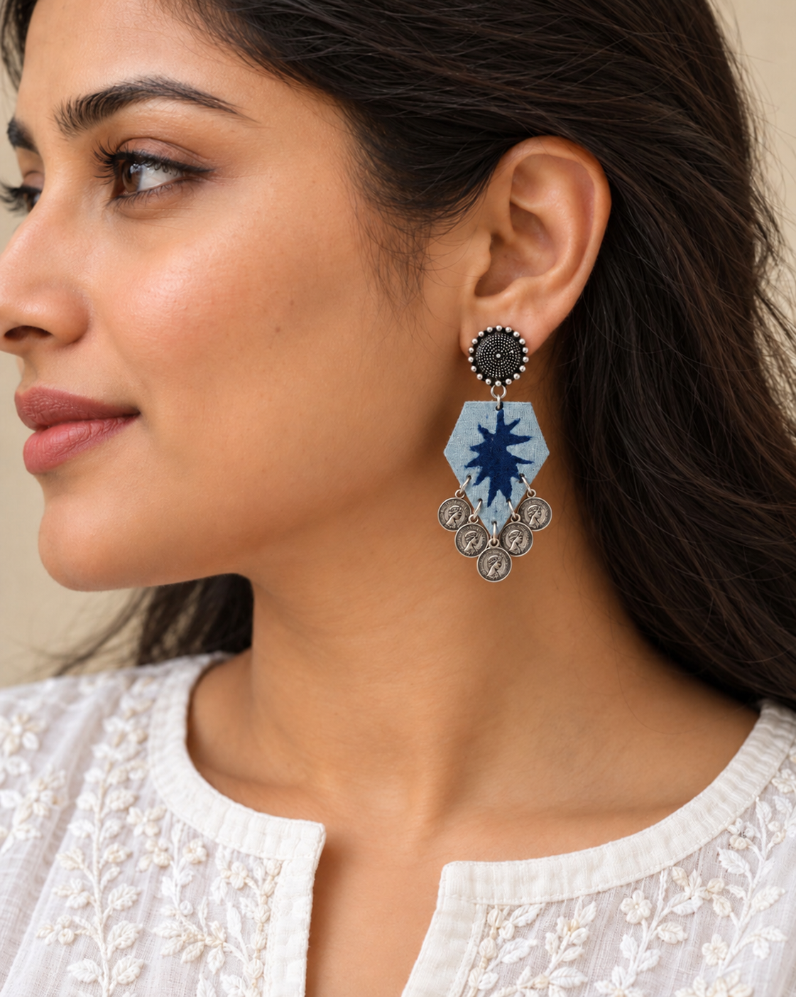 Indigo Leaf Charm