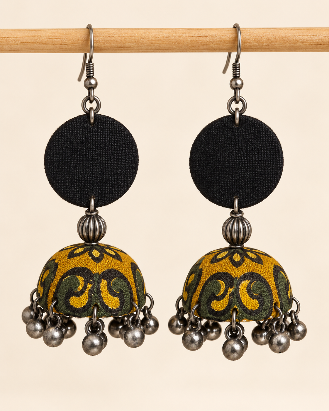 Mustard Paisley Jhumka