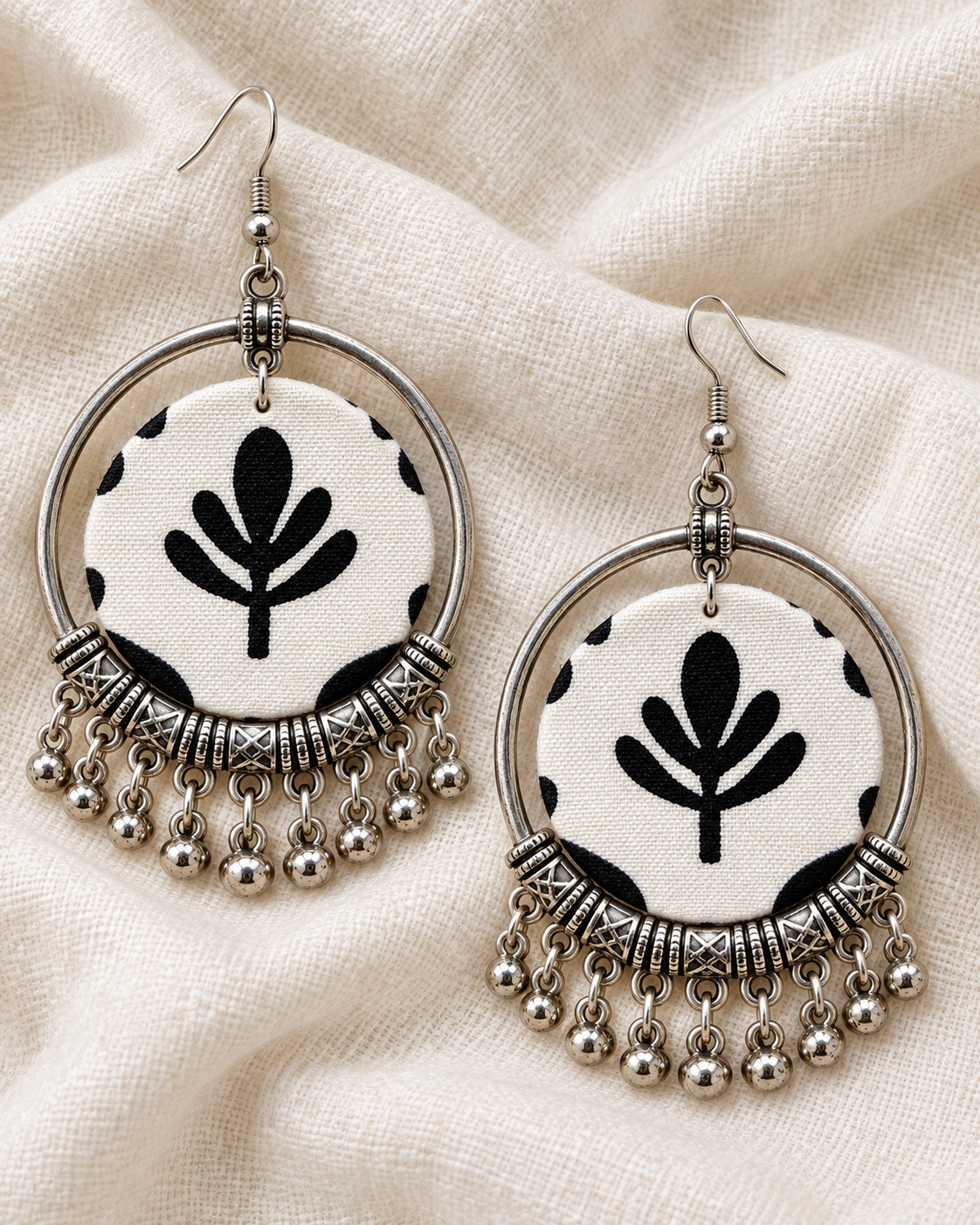 Ivory Leaf Hoops