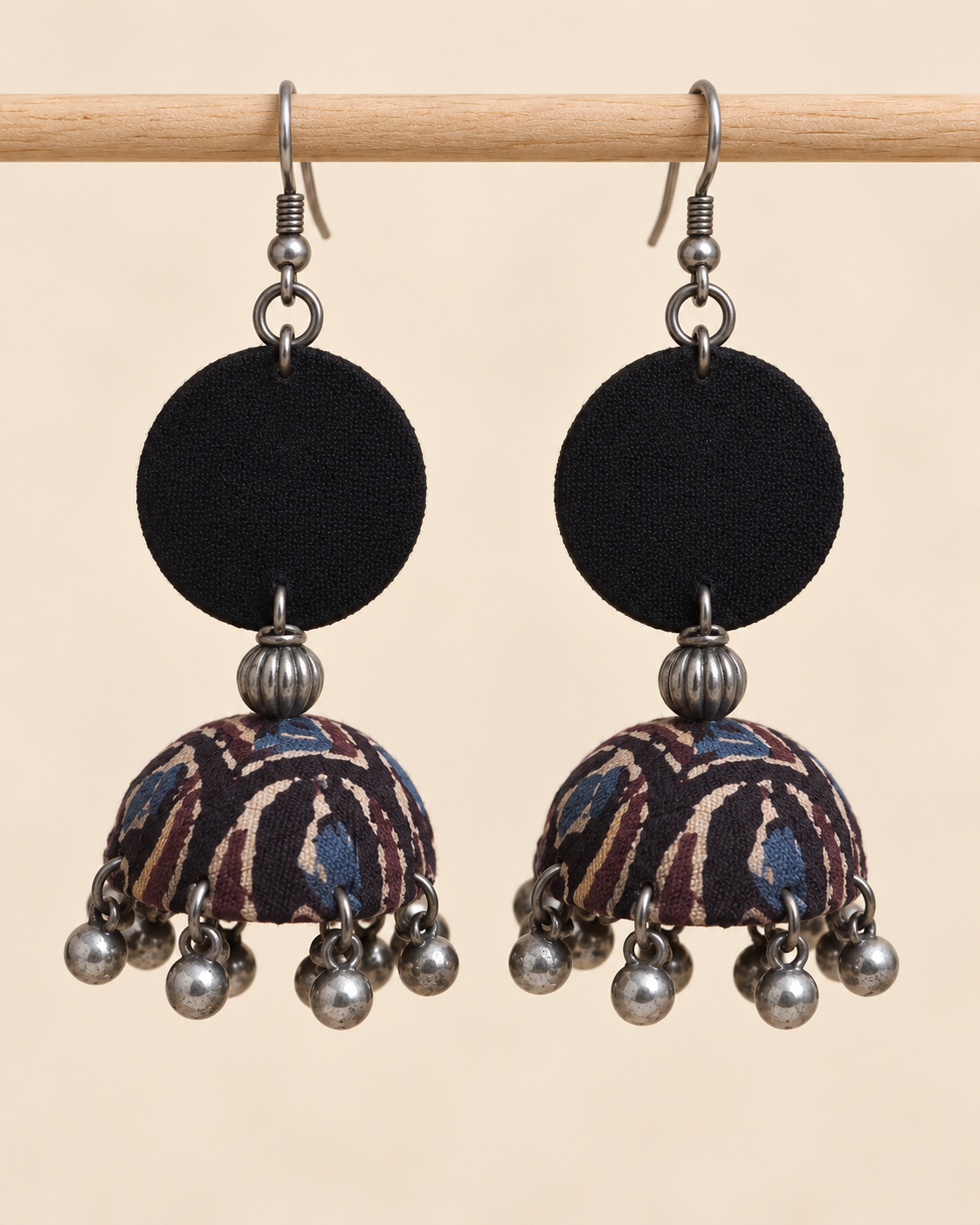Midnight Ajrakh Jhumka