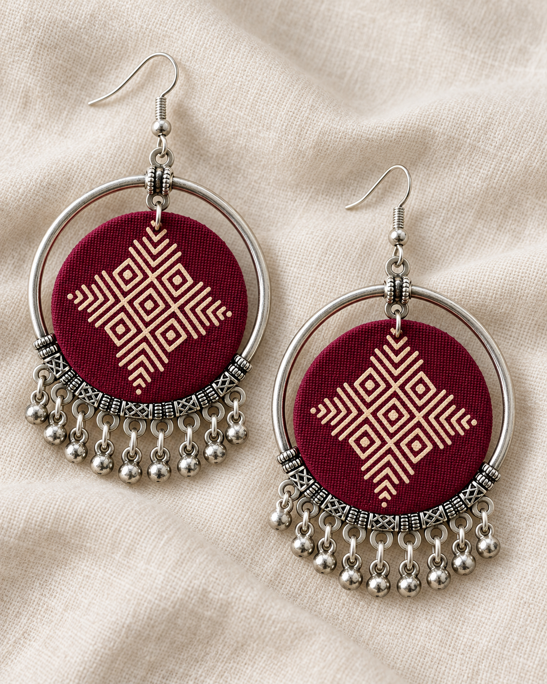 Maroon Geo Hoops