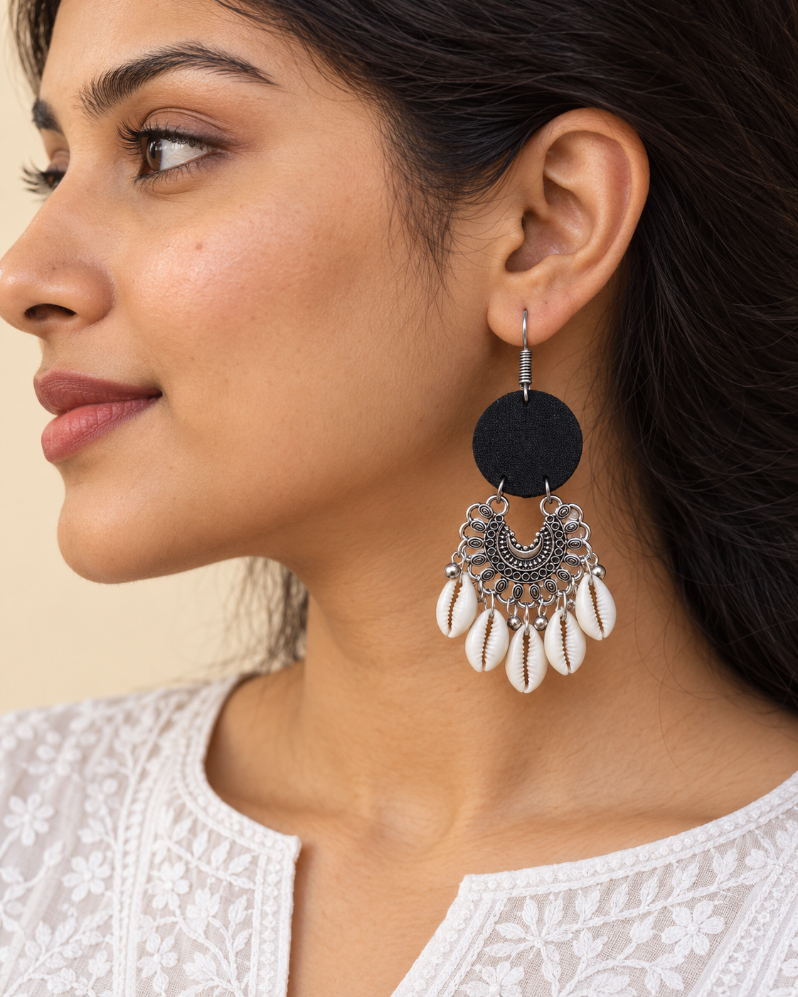 Noir Cowrie Earrings