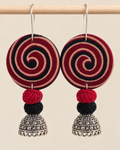 Crimson Spiral Earrings