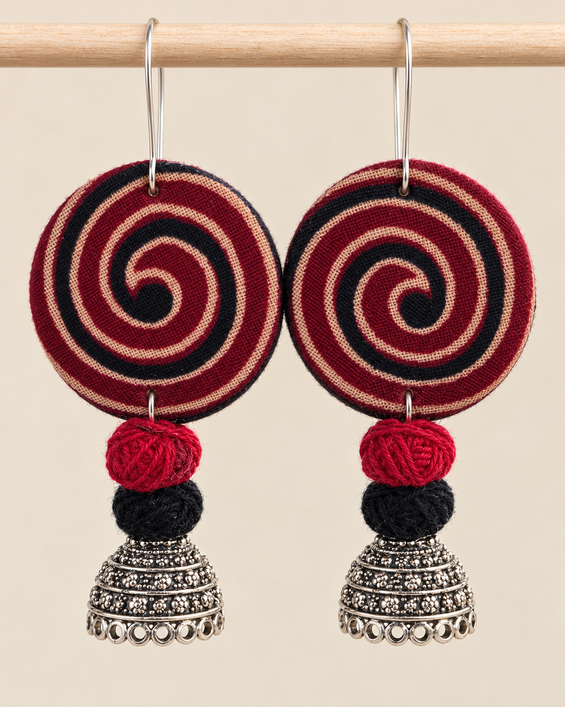 Crimson Spiral Earrings