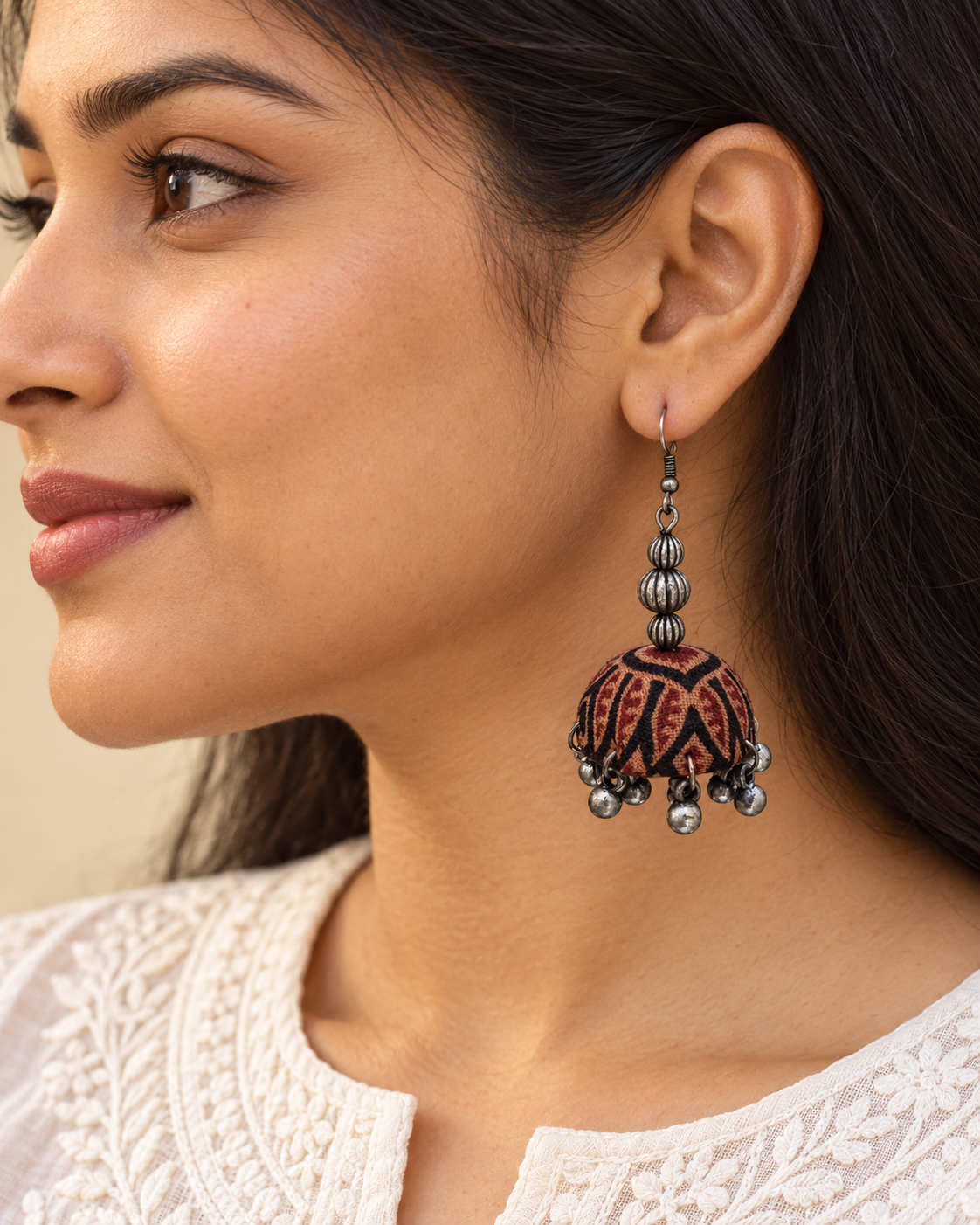 Rust Chevron Jhumka