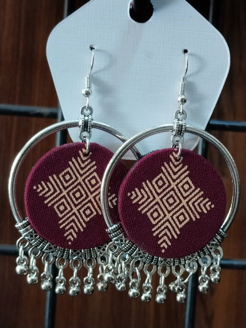 Wine Diamond Fabric Hoops