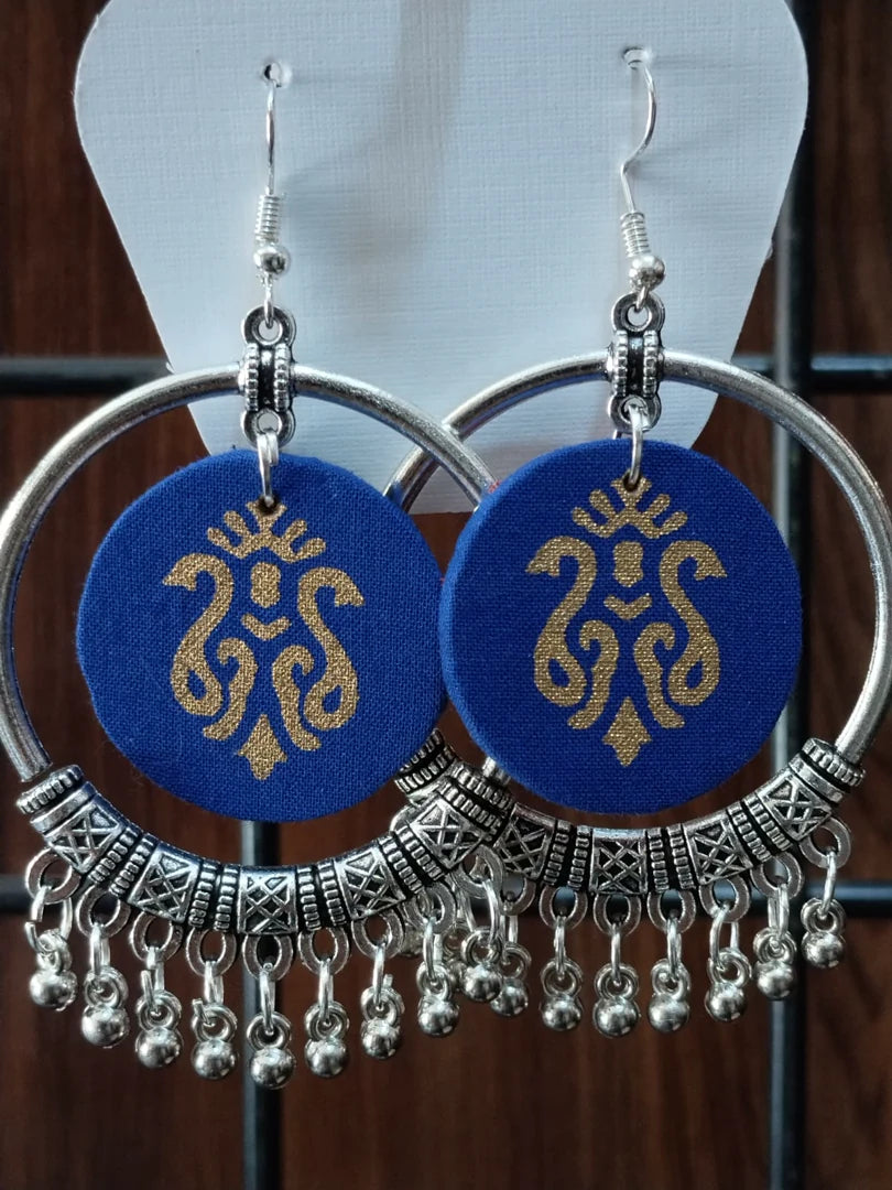 Royal Blue Motif Fabric Hoops