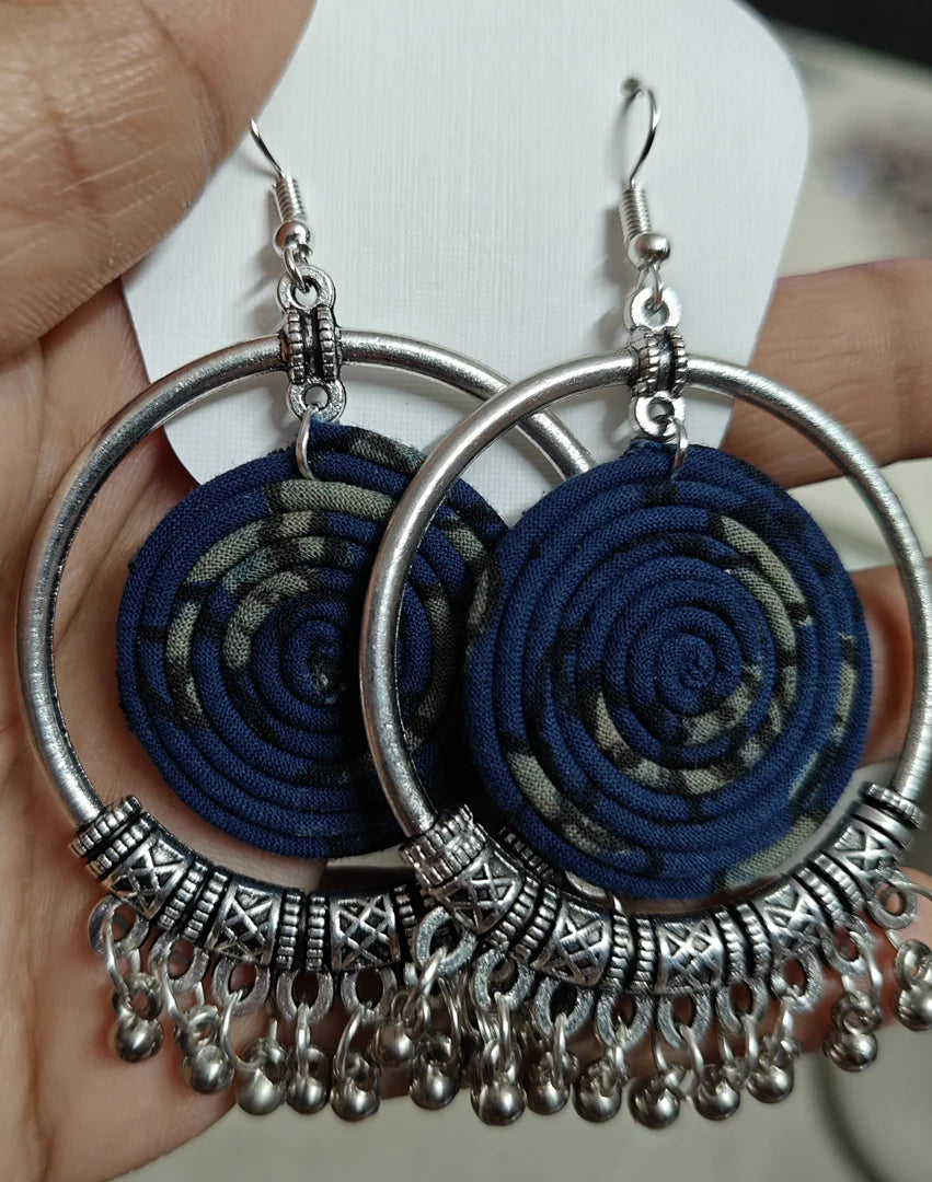 Denim Spiral Fabric Hoops