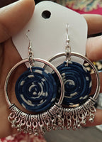Cobalt Mix Spiral Fabric Hoops