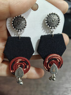 Black Spiral Drop Pentagons – Maroon