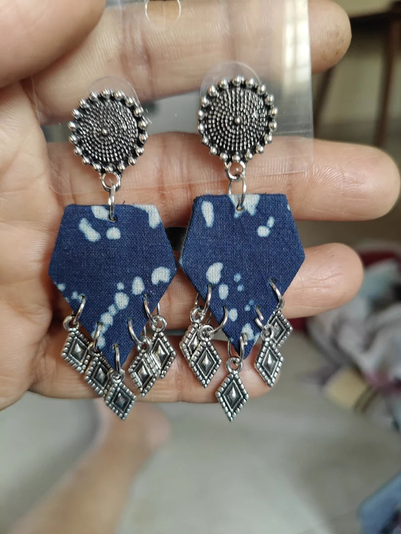 Indigo Splatter Pentagons