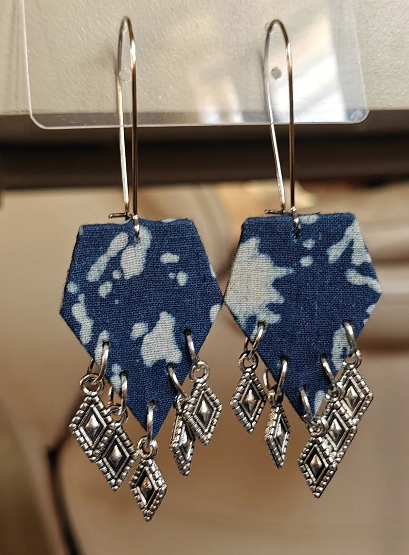 Indigo Splatter Pentagons – Wire
