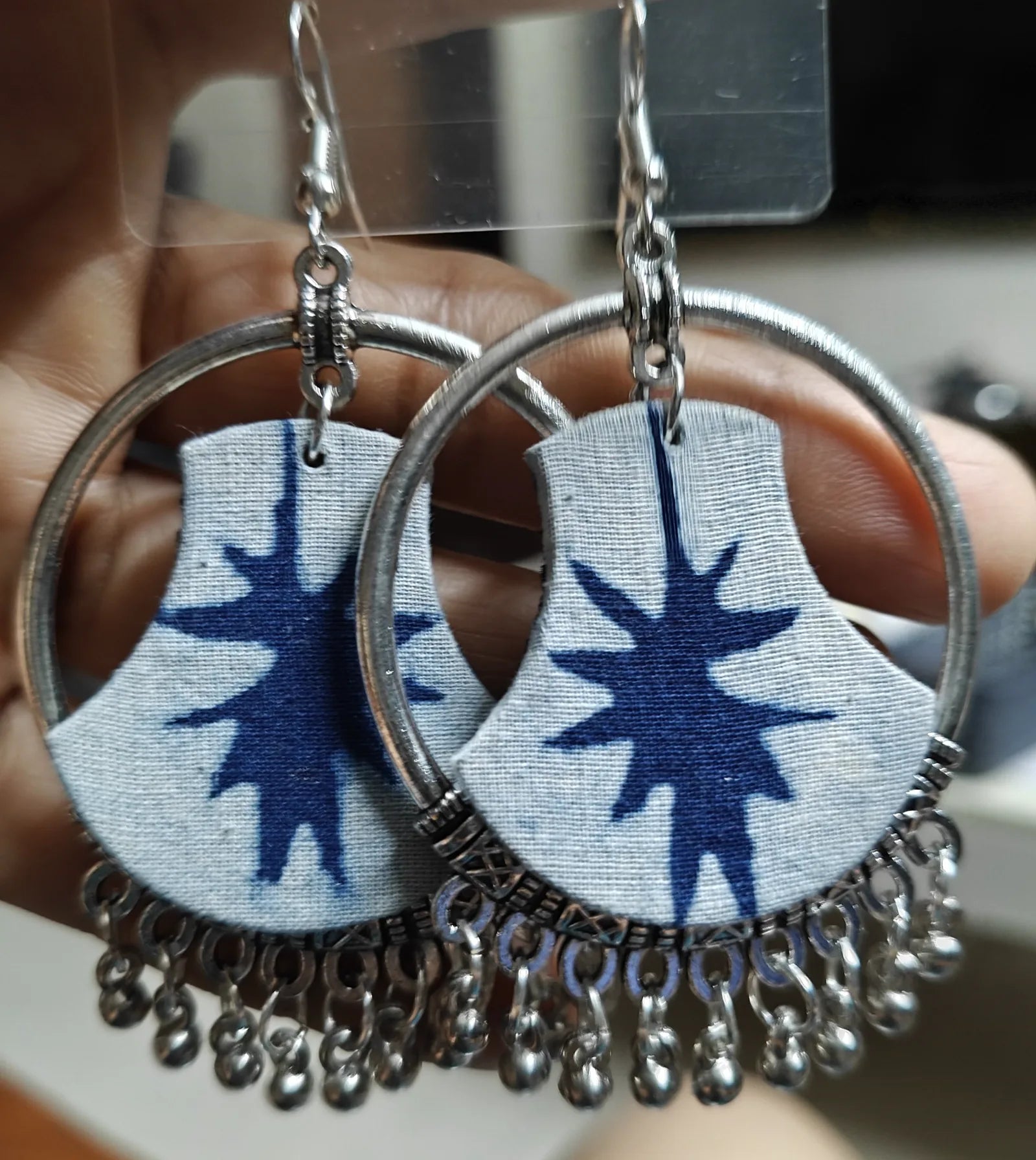 White Blue Fabric Hoops